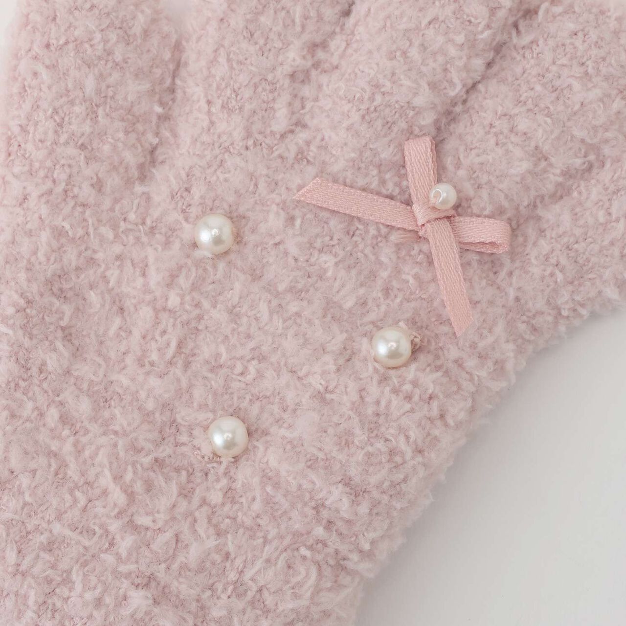 Pearl Ribbon Gloves,Navy, large image number 1