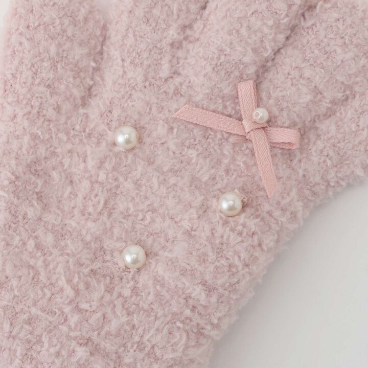 Pearl Ribbon Gloves,Navy, medium image number 1