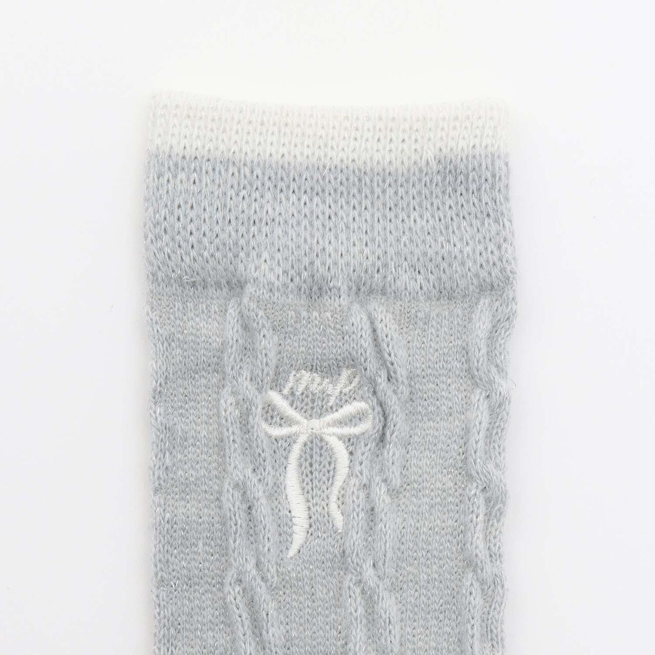 Cable Lame Socks,Silver, large image number 1