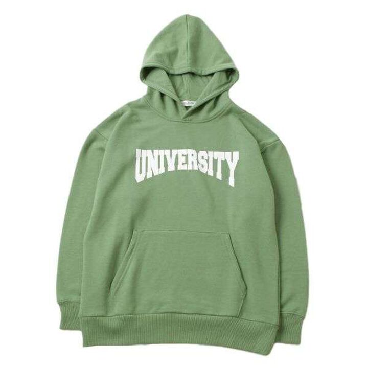 Fleece College Print Parka,Black, medium image number 8