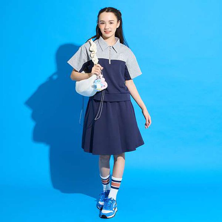 [AMI] Color Block Half-Zip Outfit Set,Top gray, medium image number 17