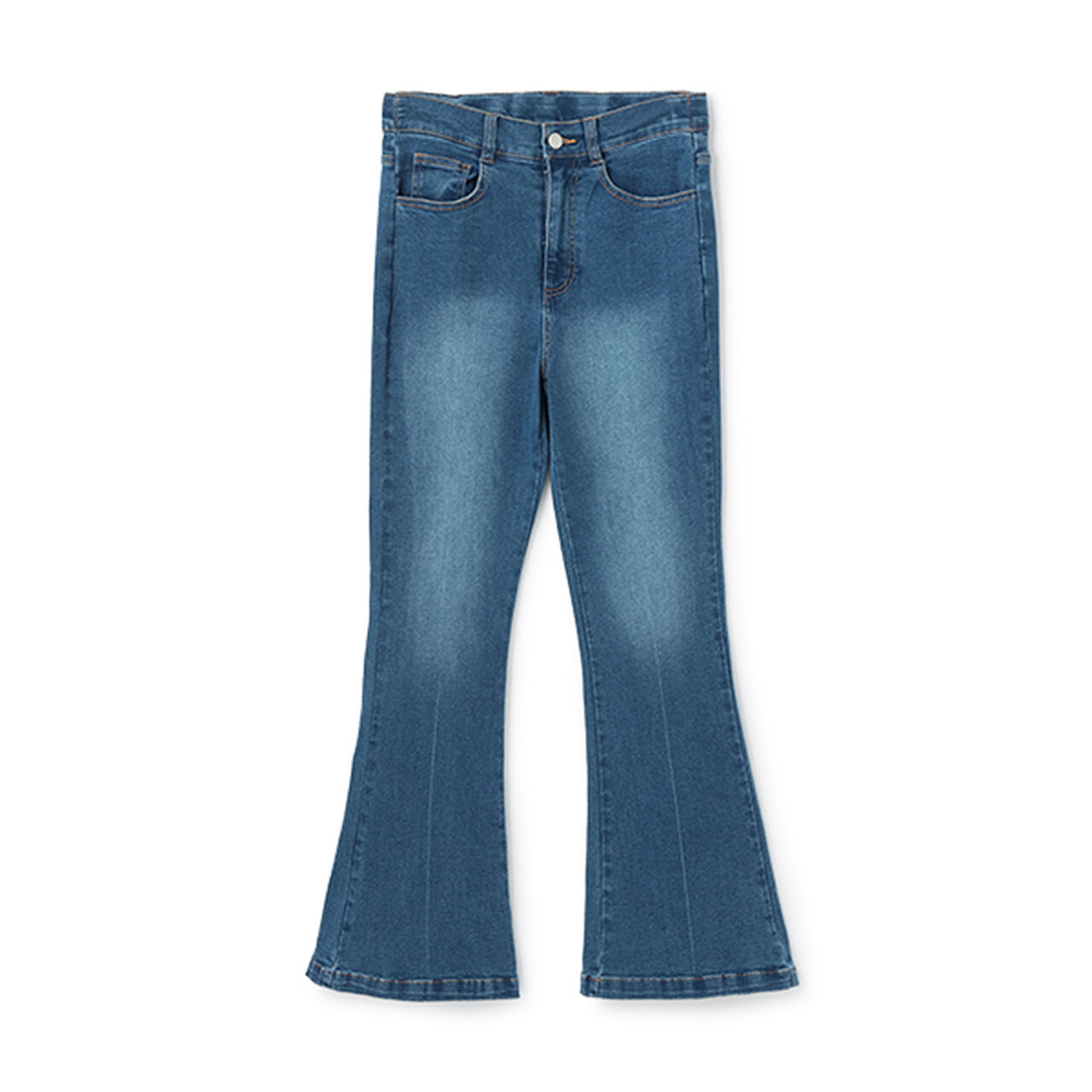 [Basic] Denim Twill Flare Pants,Blue, large image number 0