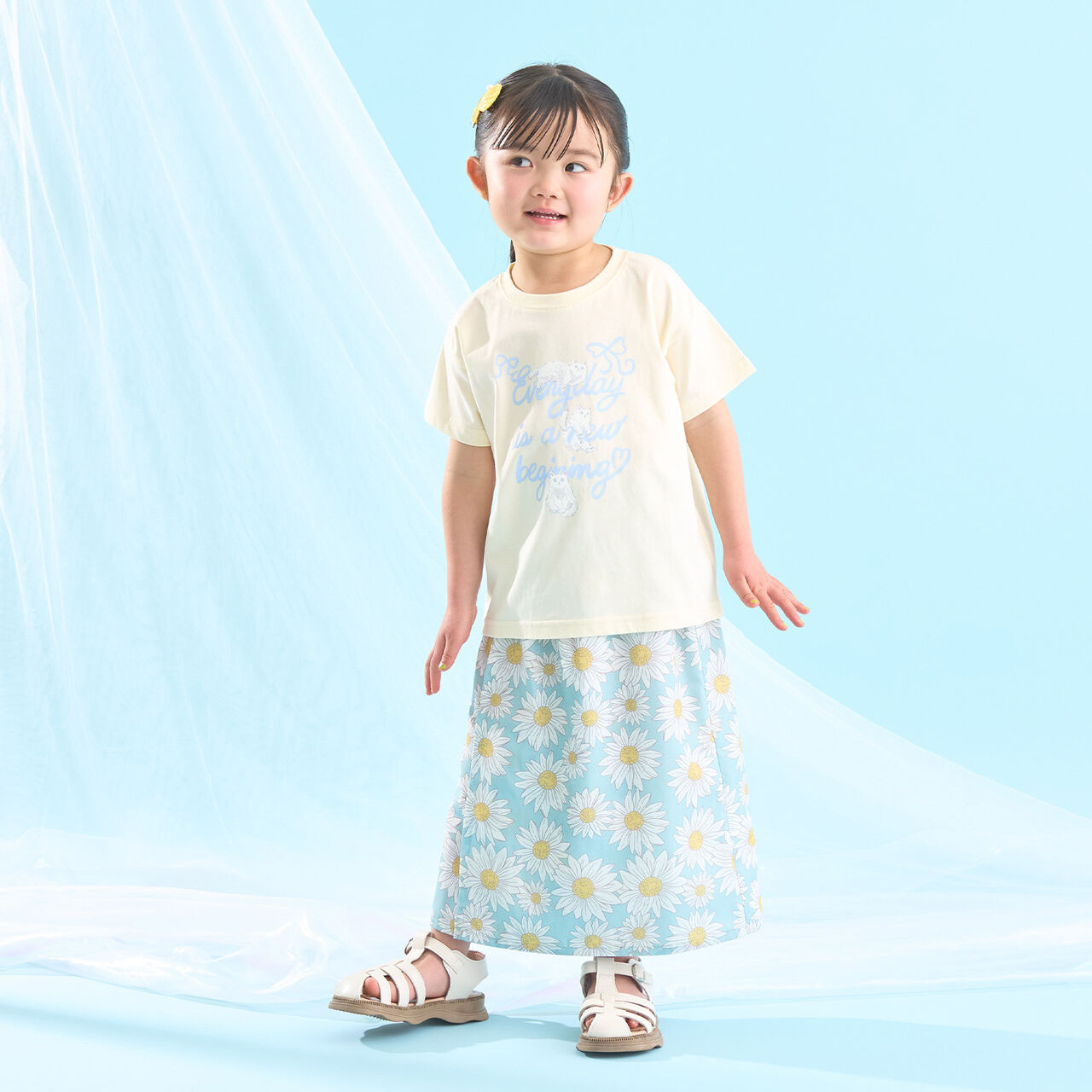 [Easy Wear♪] [Cool Touch] 4-Way Separate Yukata with Obi (OHANA) [Kids Girls],Coral red, large image number 36