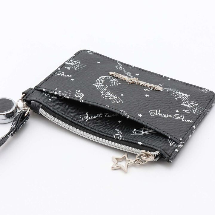 Musical Note All-Over Pattern Card Holder♪,Off white, medium image number 5