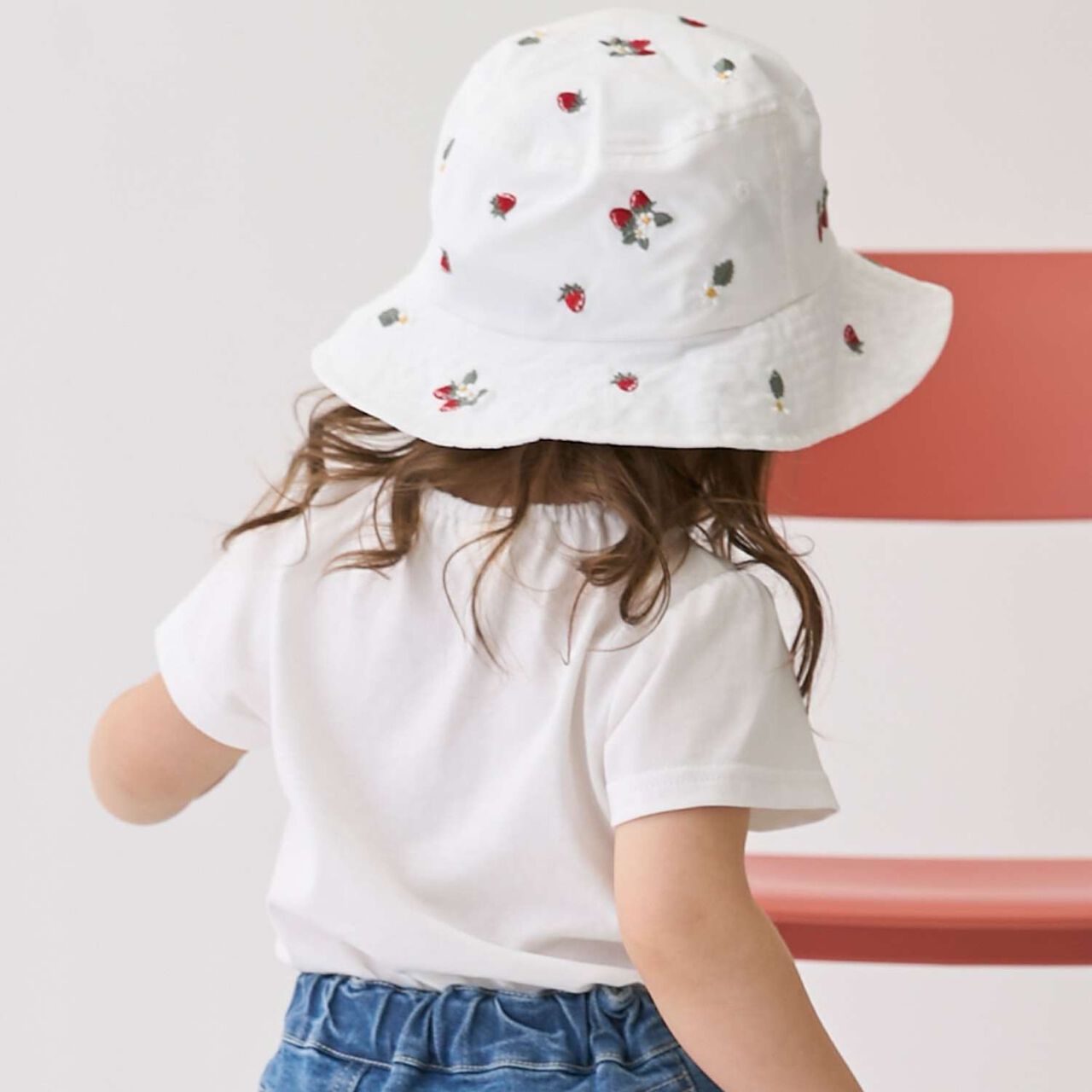 [Heat-Resistant] Embroidered Bucket Hat,Light pink, large image number 2