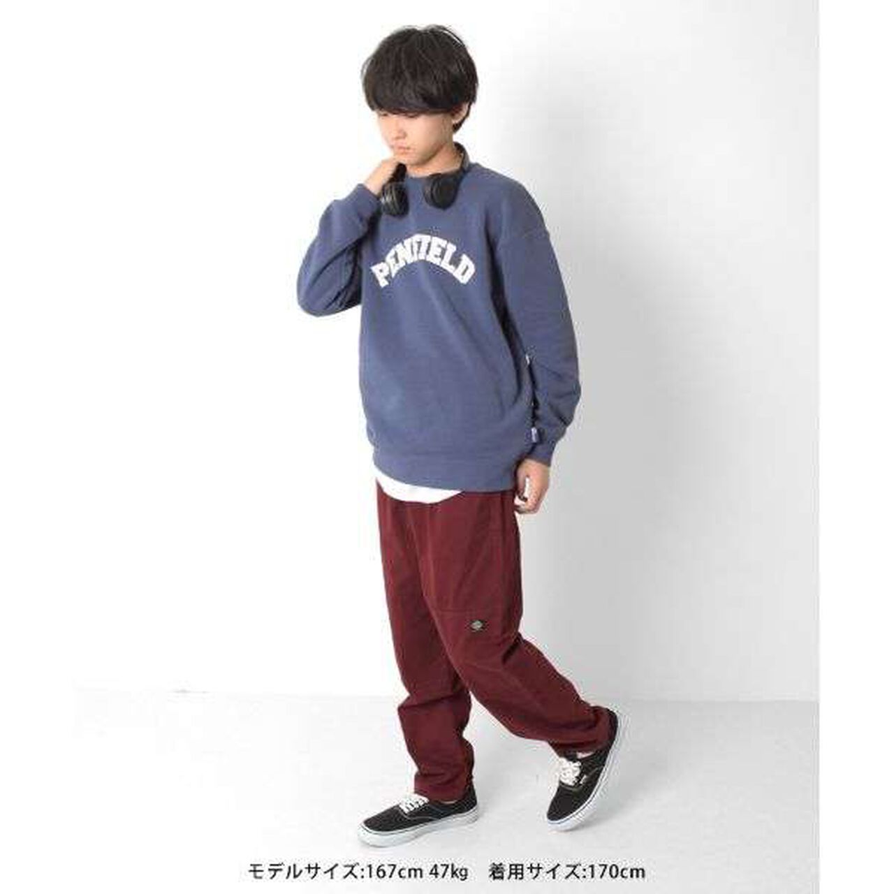 [Penfield] Wool Lined Print Sweatshirt,Navy, large image number 12