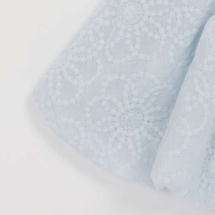 Lace Balloon One-Piece Dress,Sax blue, medium image number 4