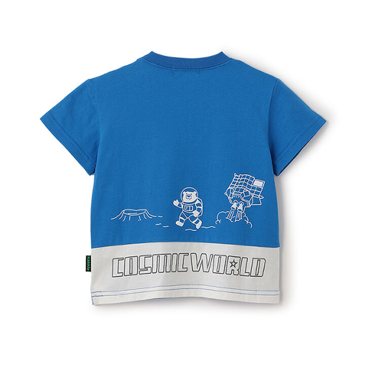 Chest Pocket Short Sleeve T-Shirt [JAXA LABEL],Blue, medium image number 3