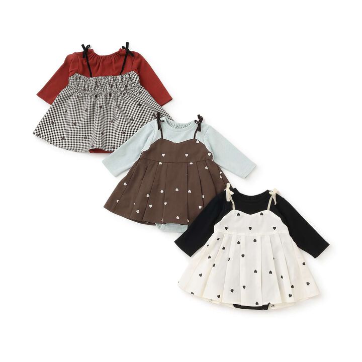 [Link] Heart Embroidered Dress Romper,Black, medium image number 11