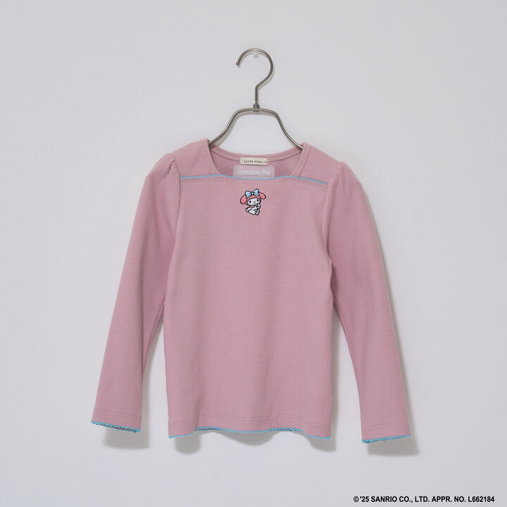 Sanrio Characters One-Point Embroidery Top,Black, medium image number 7