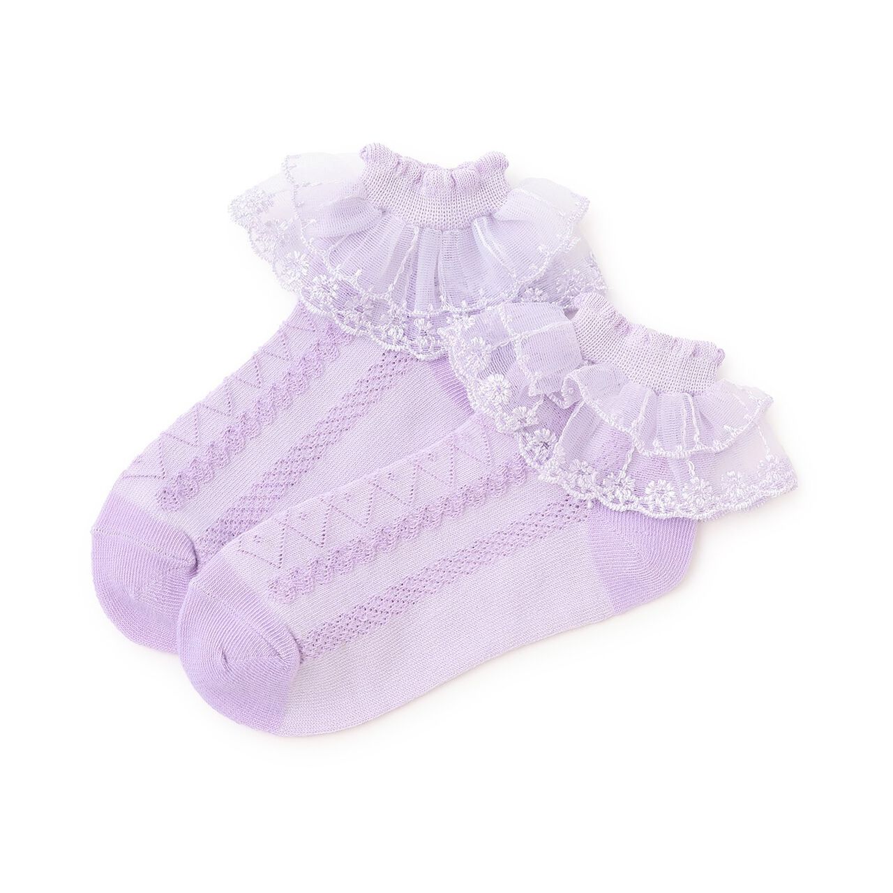 Lace-Trimmed Socks,Pink, large image number 5