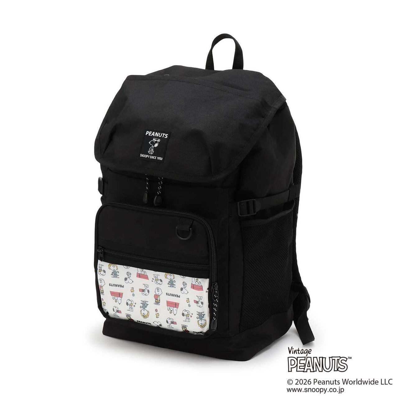 [PEANUTS] Bucket-Style Backpack (Approx. 24.5L),Black, large image number 3
