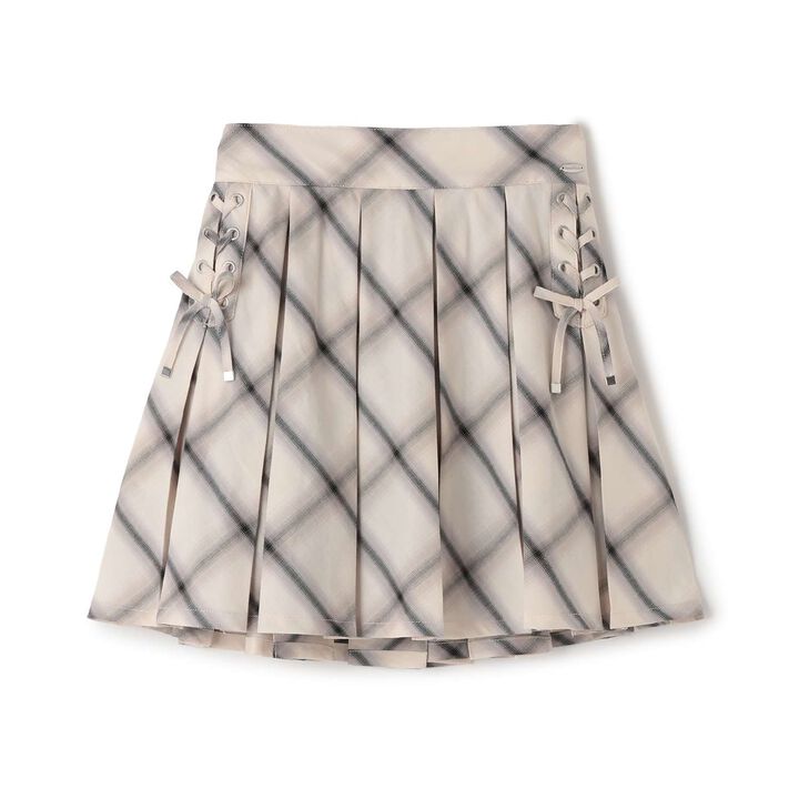 Lace-Up Box Pleated Skirt-Pants,Ivory, medium image number 0