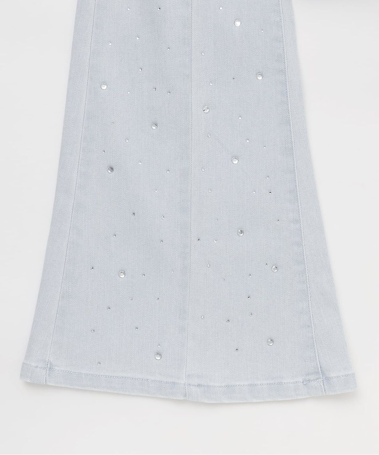 Back Ribbon Stone Flare Denim Pants,Light blue, large image number 10