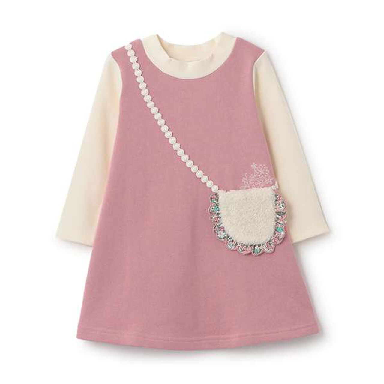 Boa Fabric Pocket Fleece One-Piece Dress,Gray, large image number 9