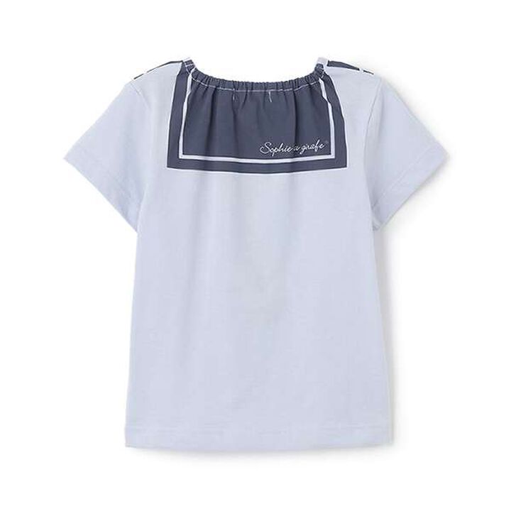 Sailor Print Short Sleeve T-Shirt,Off white, medium image number 1
