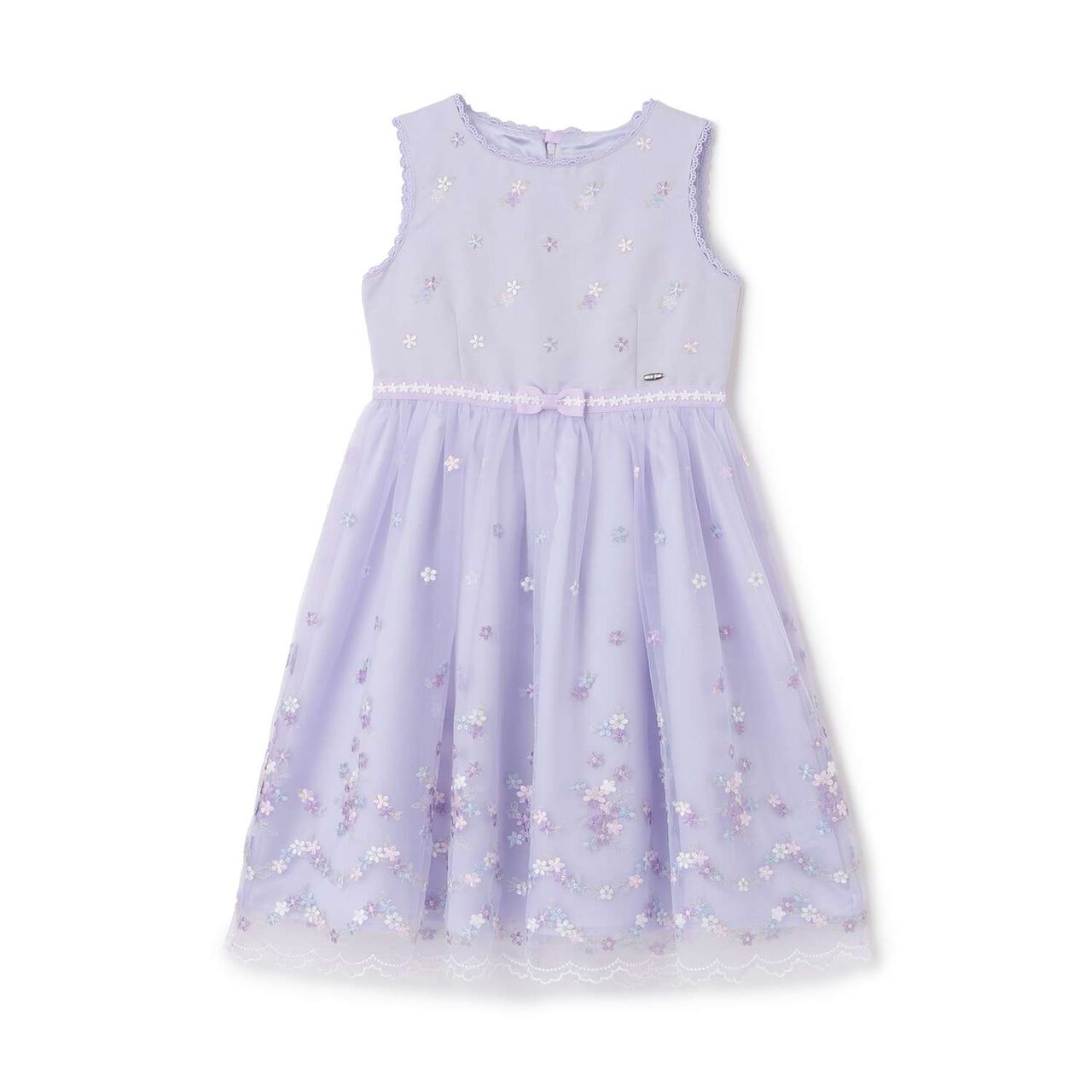 Flower Embroidery Tulle One-Piece Dress,Lavender, large image number 0