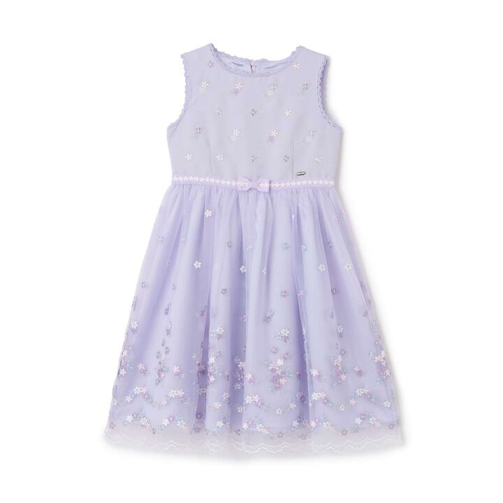 Flower Embroidery Tulle One-Piece Dress,, medium