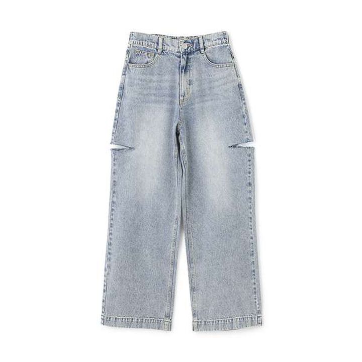 Distressed Wide Pants,Blue, medium image number 6
