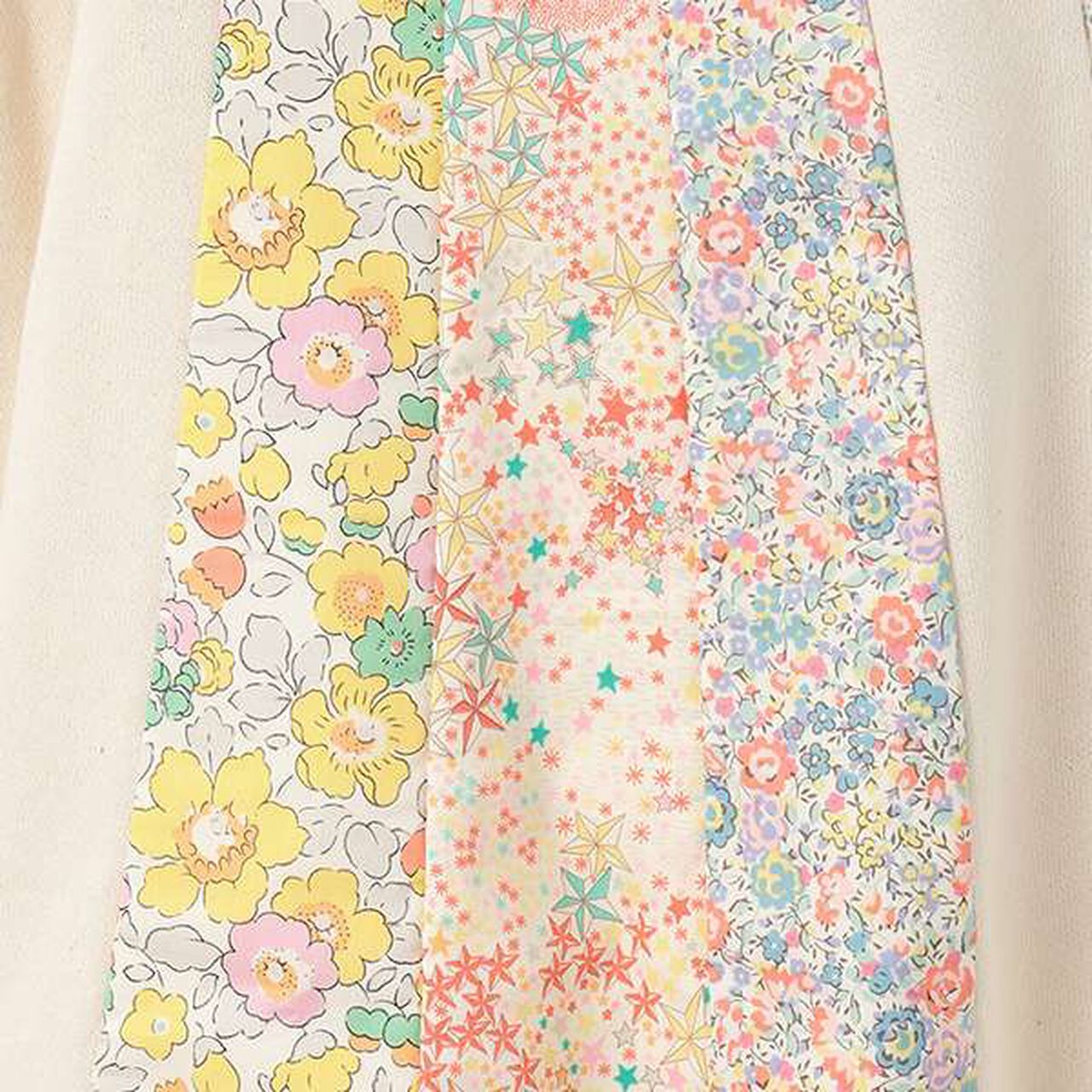 [Made in Japan] Liberty Fabric Patchwork Sweatshirt,Pearl white, large image number 5