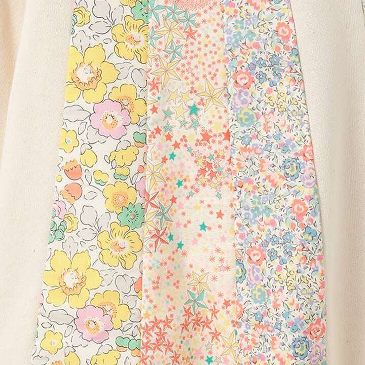 [Made in Japan] Liberty Fabric Patchwork Sweatshirt,Pearl white, medium image number 5