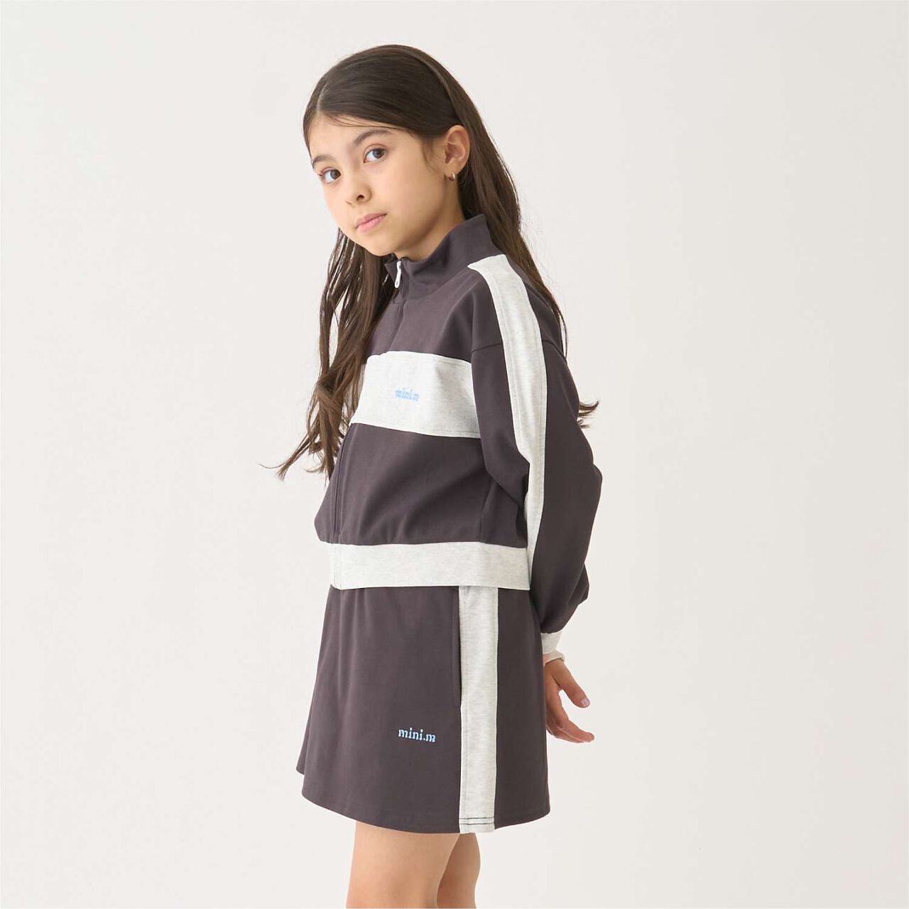 Quick-Dry Track Jacket & Skirt Set,Charcoal gray, large image number 5