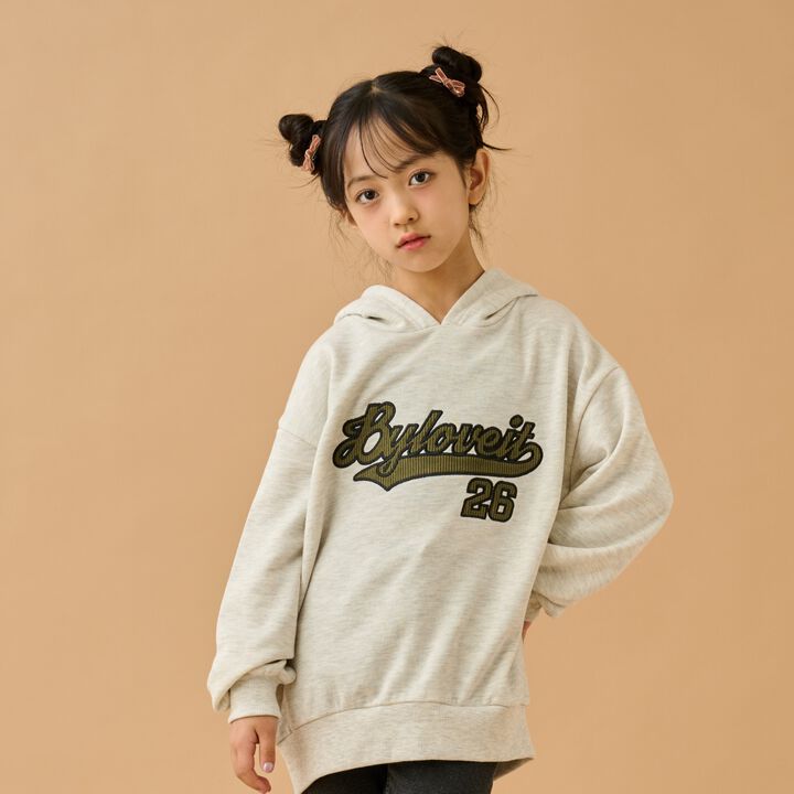 Appliqu&eacute; Hoodie,Smoke white, medium image number 0