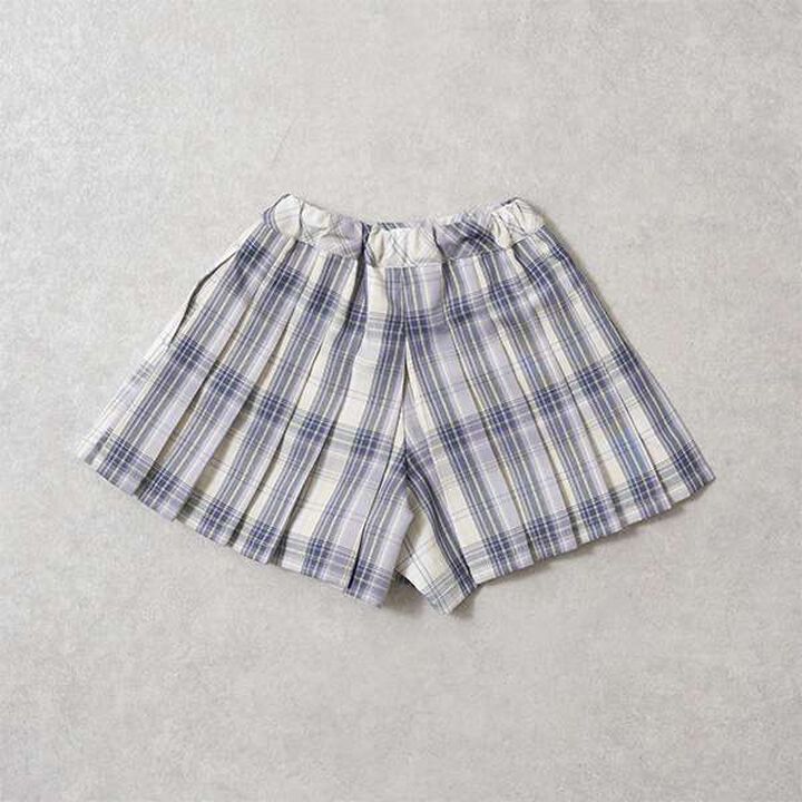 Check Pleated Culotte Pants,Pink, medium image number 1