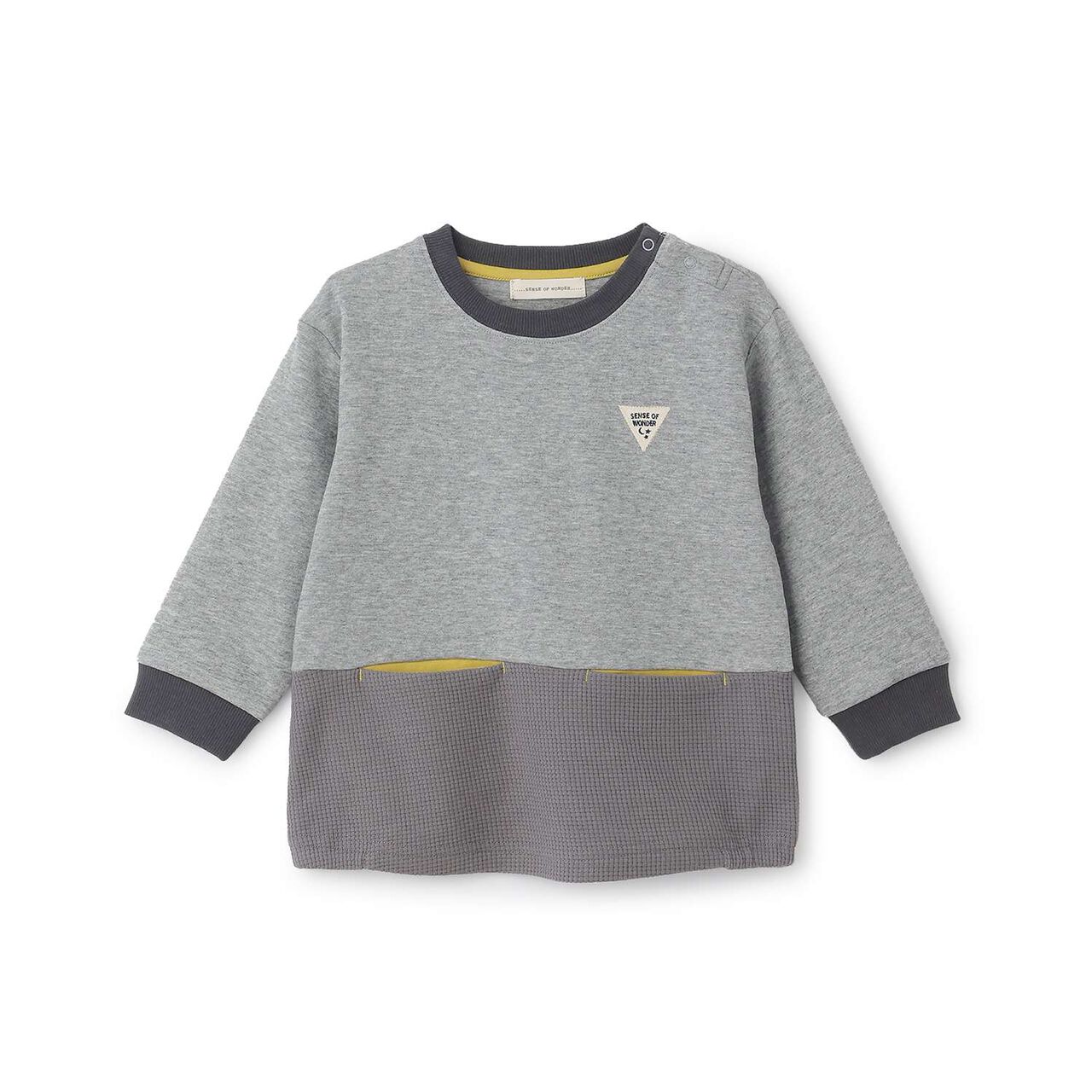 Mixed-Material Sweatshirt,Gray, large image number 0