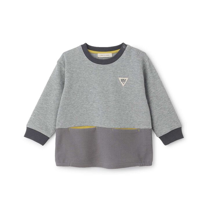 Mixed-Material Sweatshirt,Gray, medium image number 0
