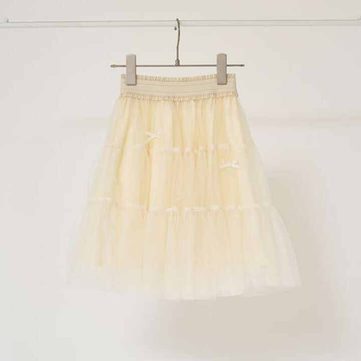 Tiered Tulle Skirt with Ribbon,Black, medium image number 12