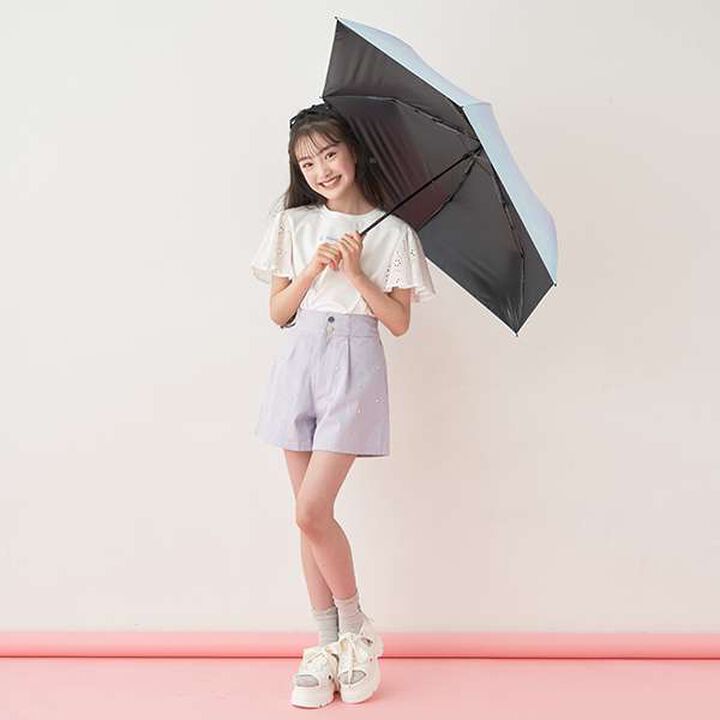 All-Weather Gradient Logo Pattern Folding Umbrella,Lavender, medium image number 2