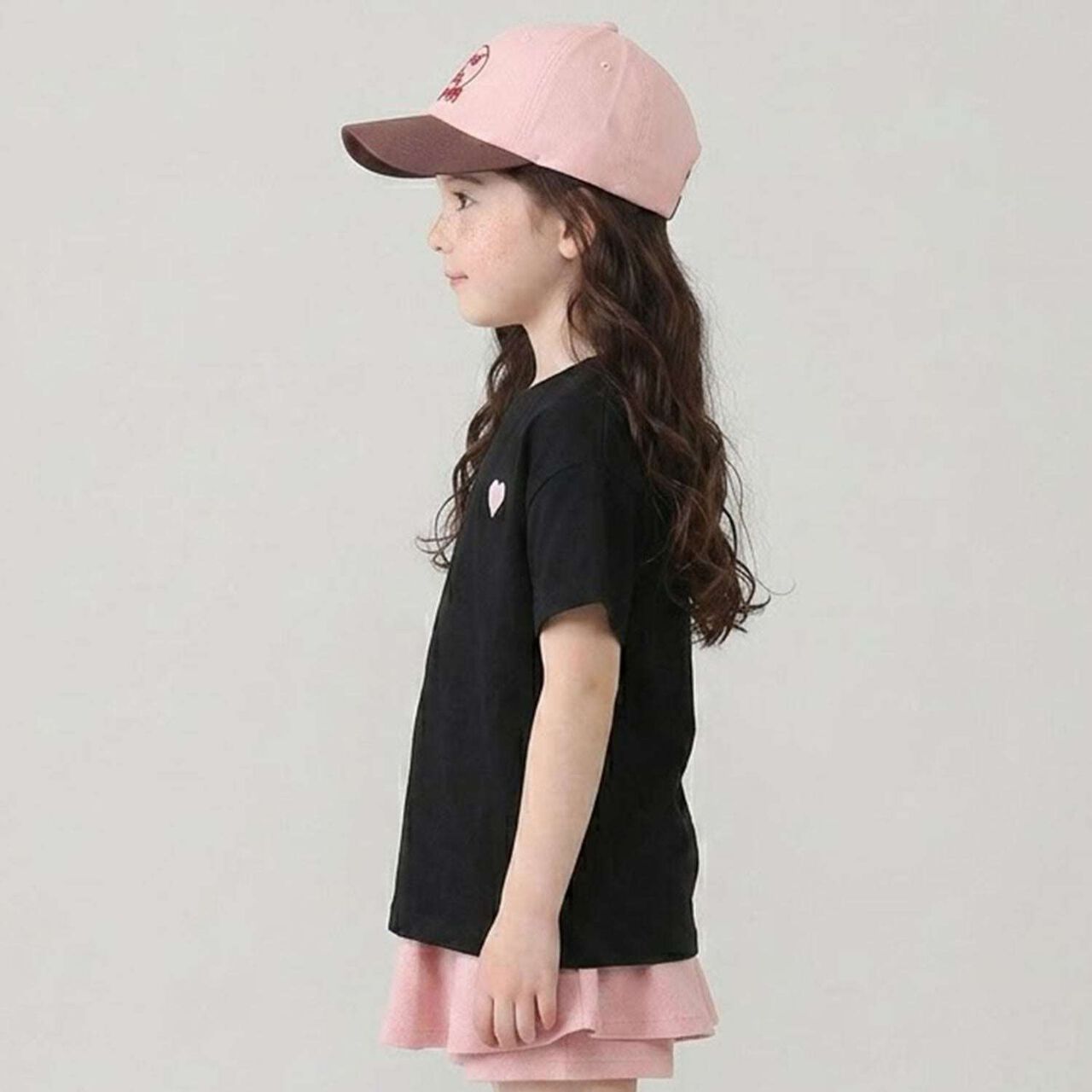 [100% Cotton] Heavy Rotation A-Line T-Shirt 2-Piece Set for Girls Kids,Dark red, large image number 30