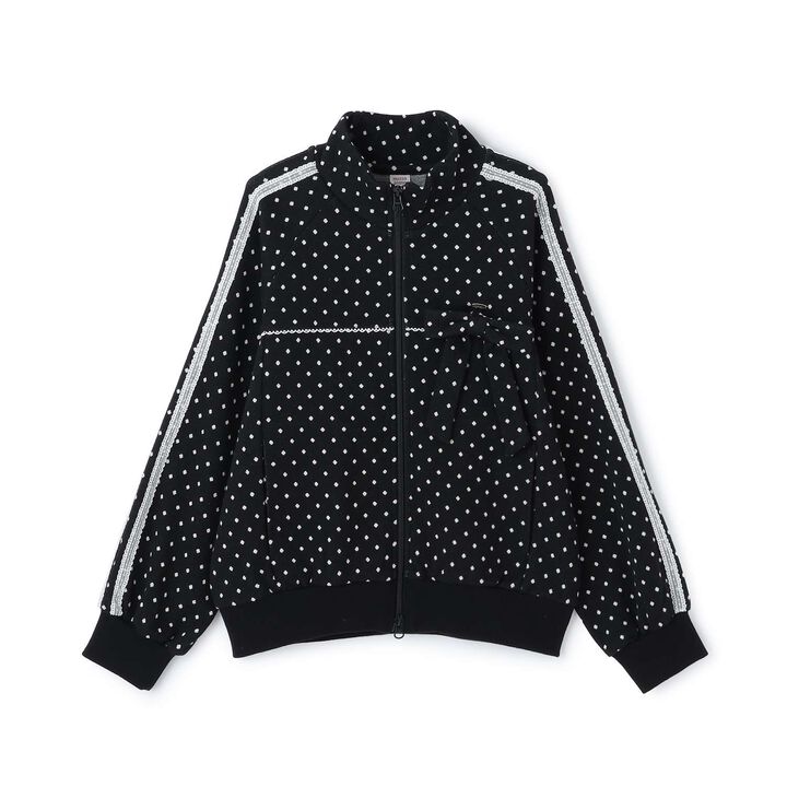 Dot Jacquard Jacket (with Ribbon Brooch),Black, medium image number 0