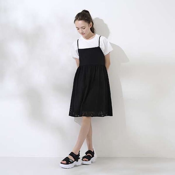 [AMI] Rib Panel Camisole Dress Inner T-Shirt Set,Black, medium image number 0