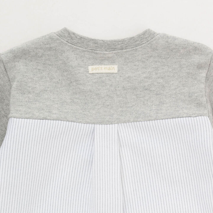 Chikawa Face Motif Long-Sleeve T-Shirt,Top gray, medium image number 20