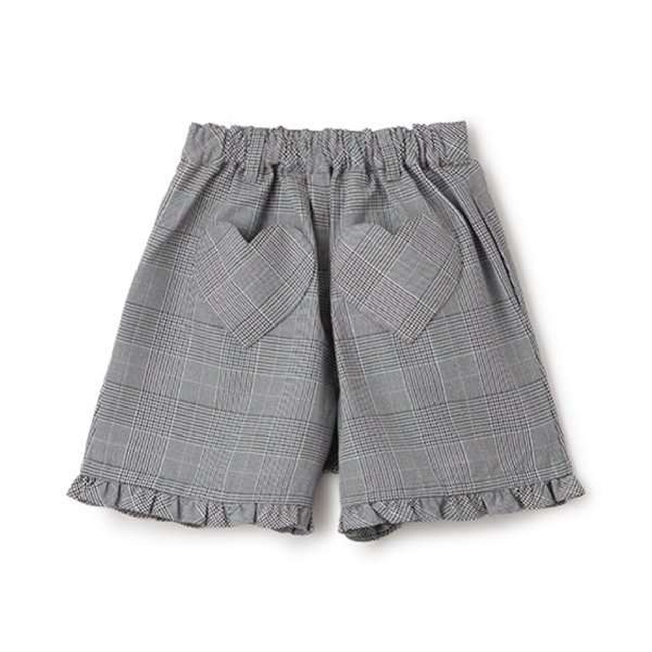 Glen Check Shorts with Bear Charm,Black, large image number 1