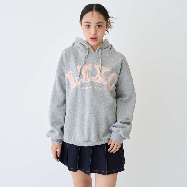 [LTXC] 100% Cotton Wool Lined Boa Logo Hoodie,Black, medium image number 3