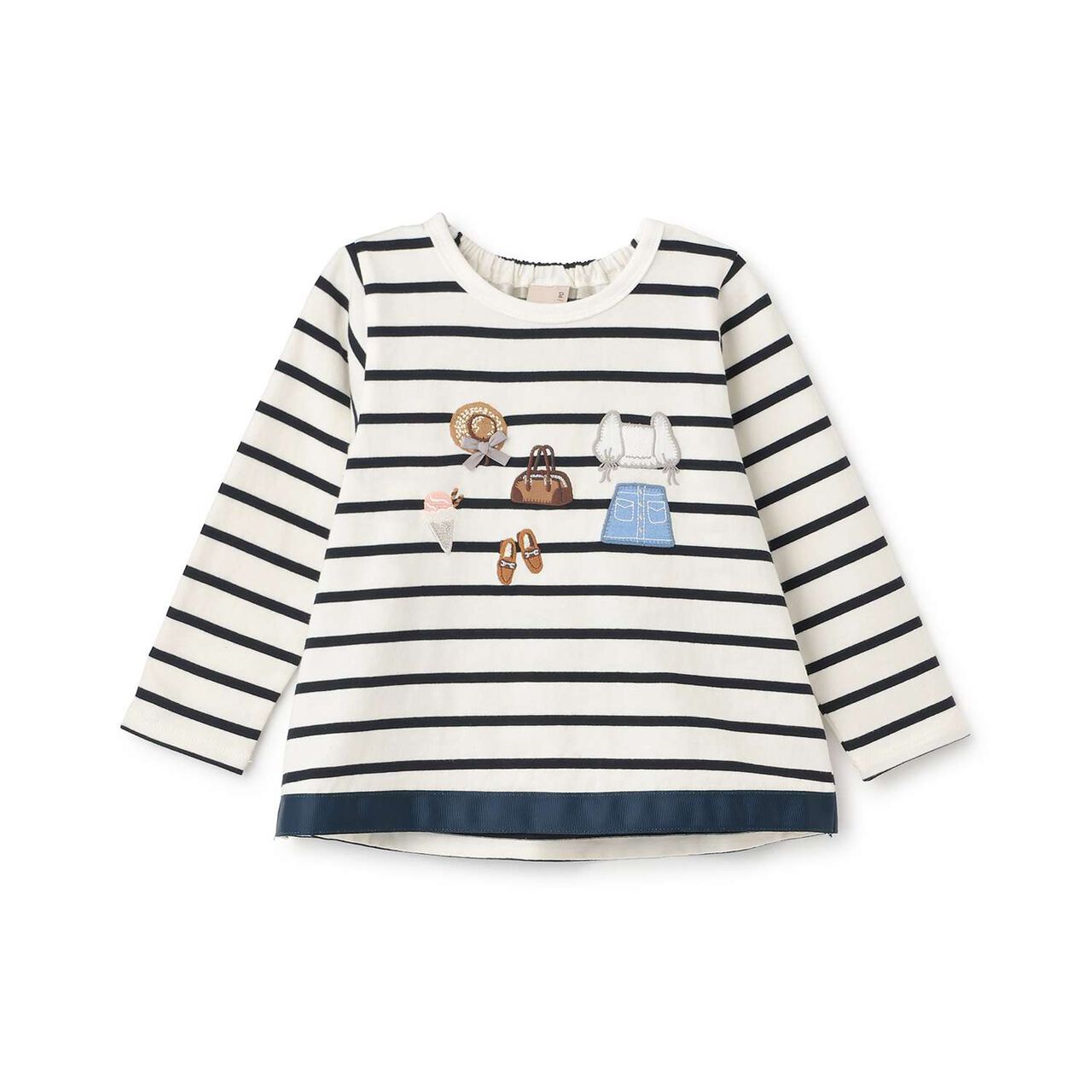 Clothing Motif Long-Sleeve T-Shirt,Navy, large image number 7