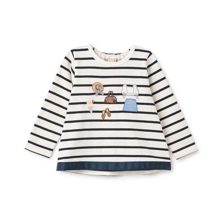 Clothing Motif Long-Sleeve T-Shirt,Navy, medium image number 7