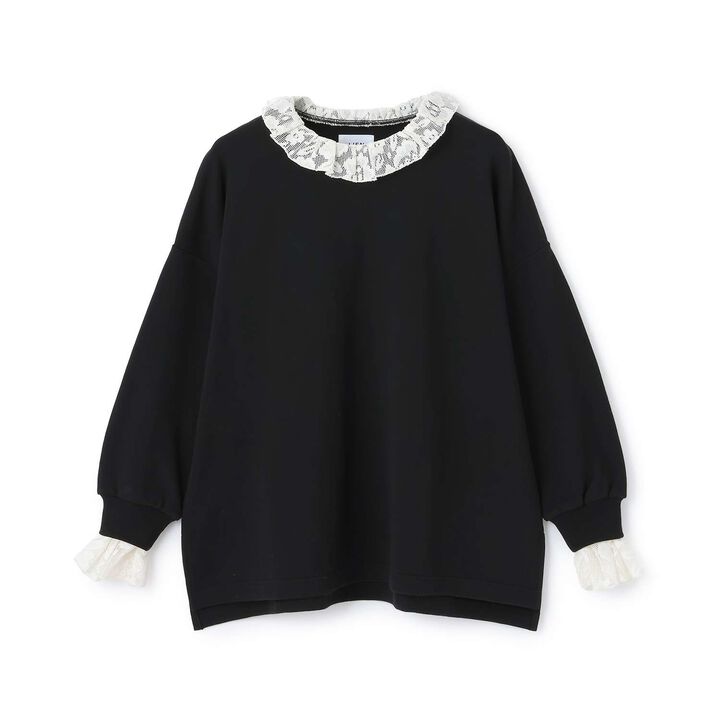 [Link] Lace Sweatshirt,Top gray, medium image number 5