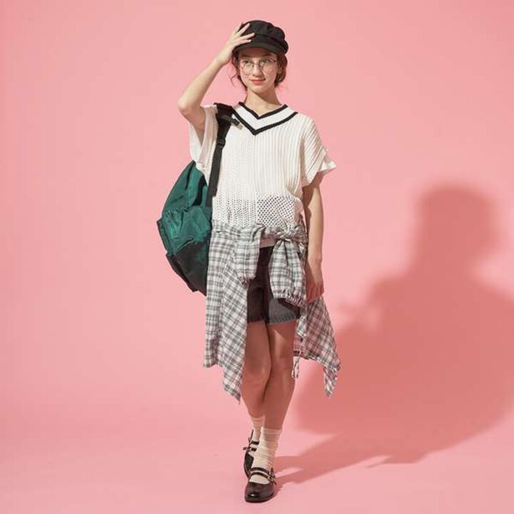 [AMI] Patchwork Knit Mesh Vest Set,Black, medium image number 11