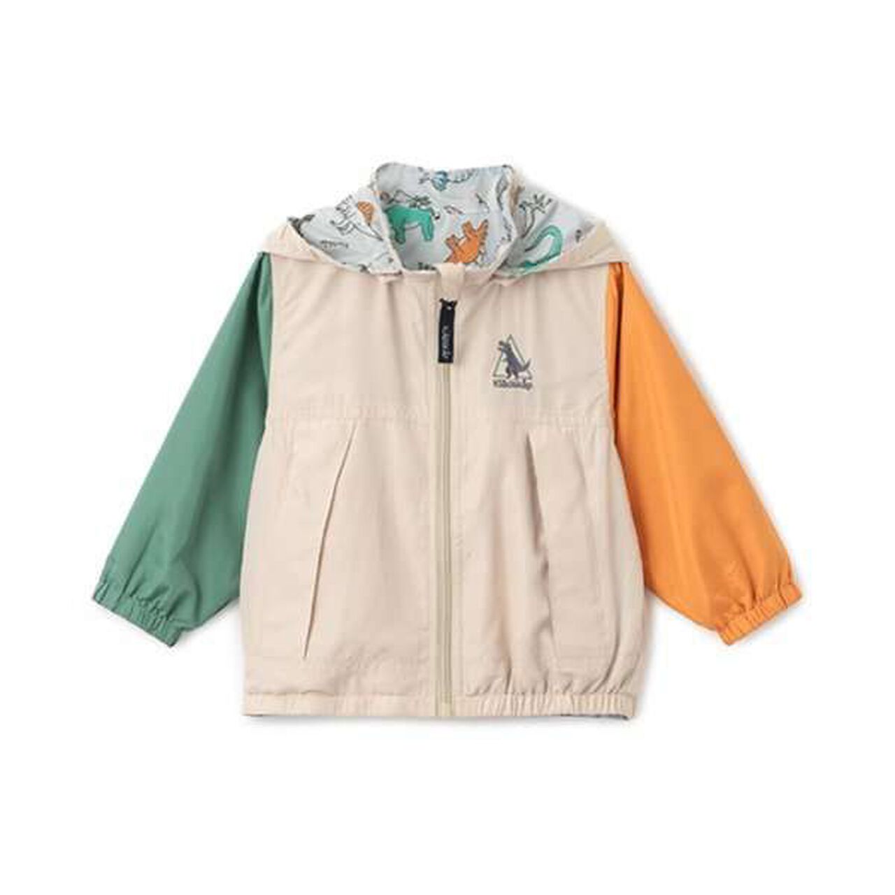 Dinosaur Reversible Windbreaker,Beige, large image number 12