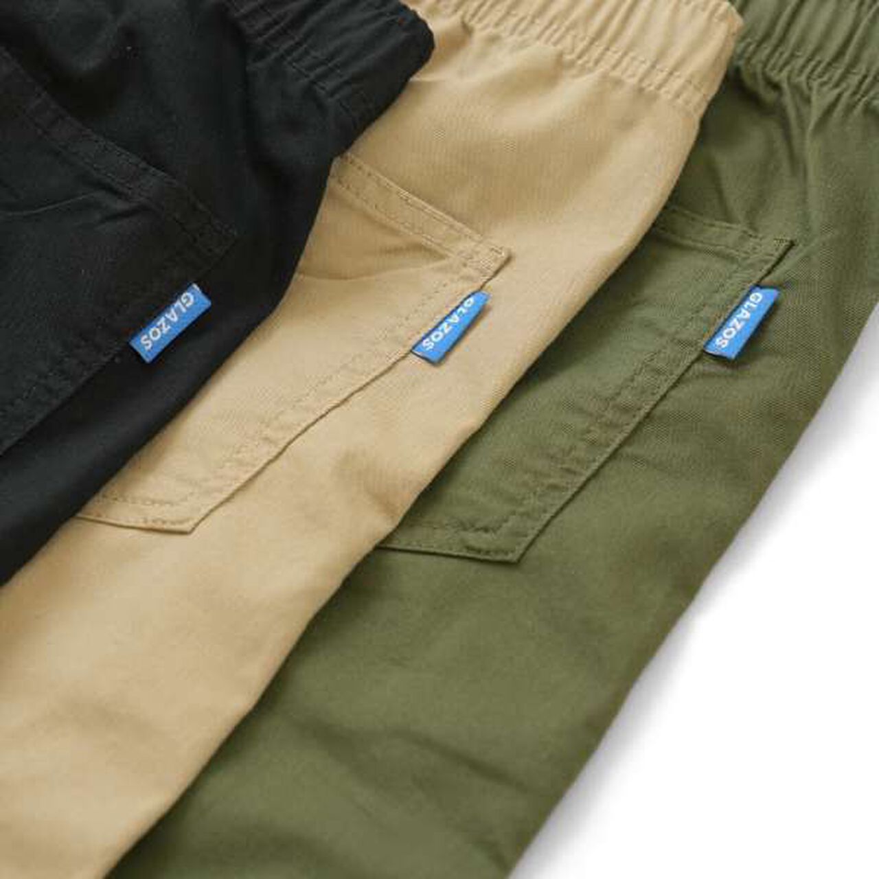 Cotton-Poly Stretch Twill Jogger Pants,Beige, large image number 3