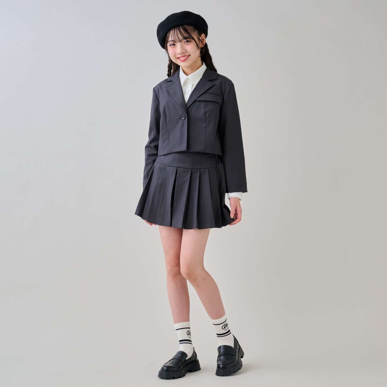 [Graduation Attire] Cropped Jacket,Charcoal gray, large image number 2
