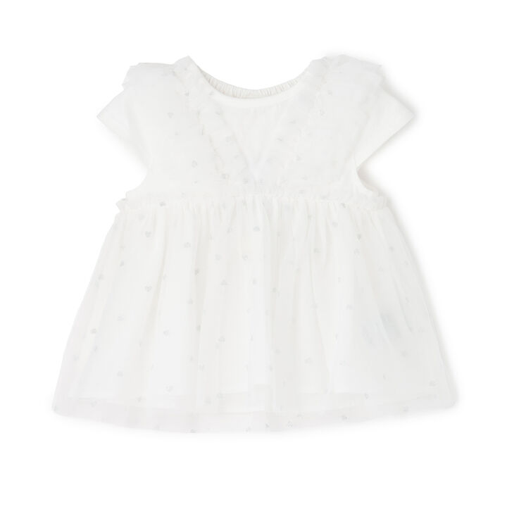 Link Tulle Frill Tunic,Off white, medium image number 3