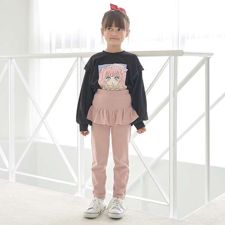 Non-Deforming Girls' Frill Big T-Shirt,Mint, medium image number 3