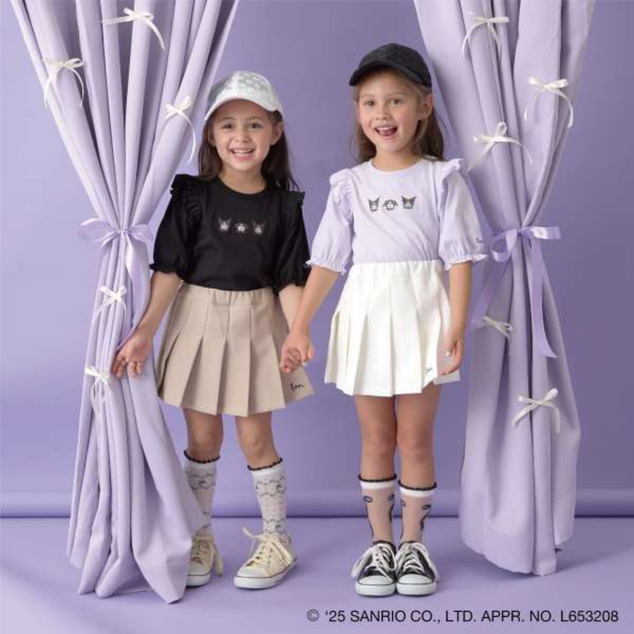 [Sanrio] Soft Cotton Cinnamoroll & Kuromi Assortment Embroidered 5-Sleeve T-Shirt,Off white, large image number 20