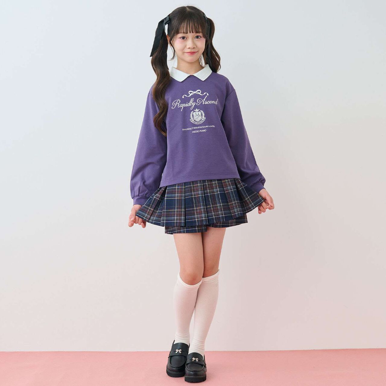 帶標誌立體緞帶樂福鞋,黑色, large image number 18