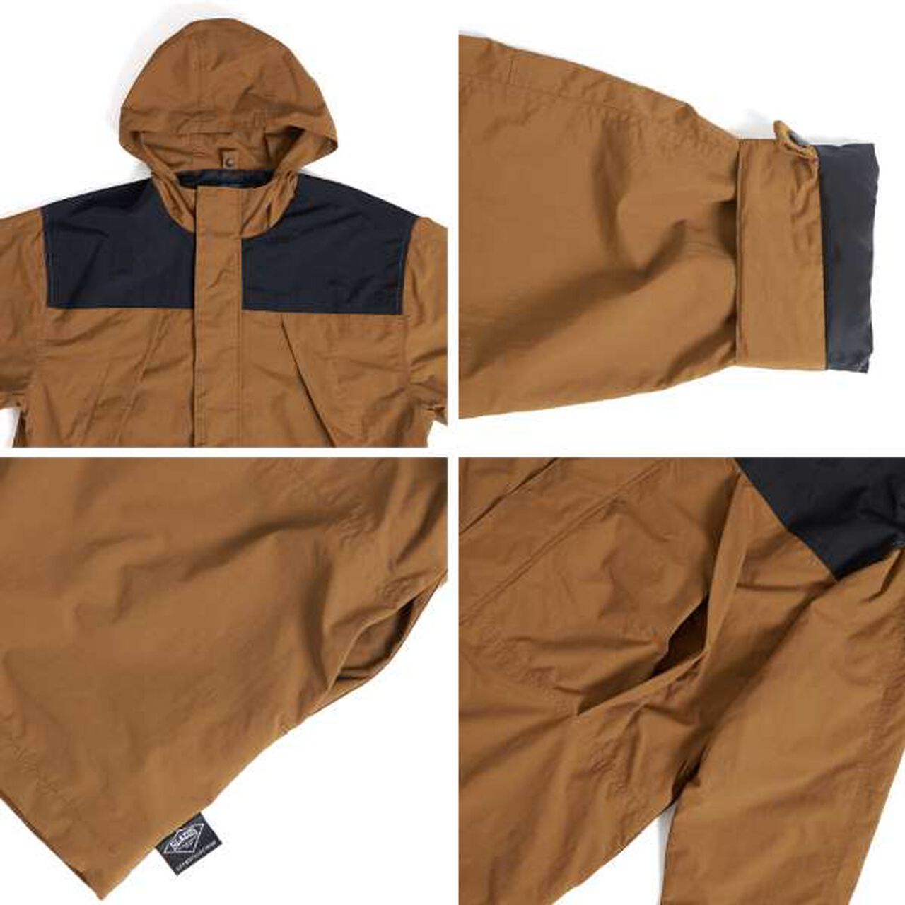 Water-Repellent Nylon 3-Way Coat with Boa Inner,Khaki, large image number 5